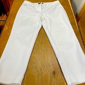 White Cotton Crop Pants WHBM